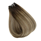 Dark Brown With Low Lights 100% Remy Human Hair（#2 3 27）
