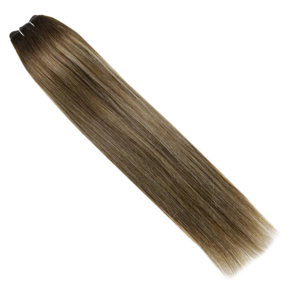 Dark Brown With Low Lights 100% Remy Human Hair（#2 3 27）