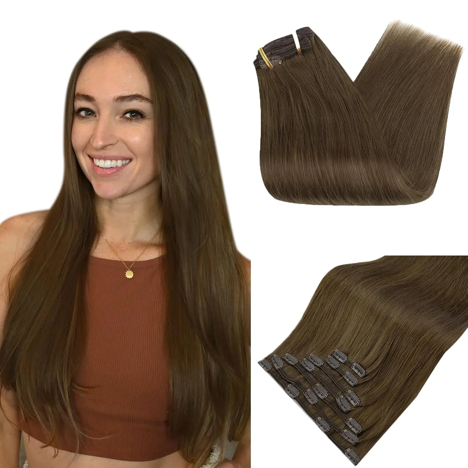 Brown 100% Remy Human Hair（#3）