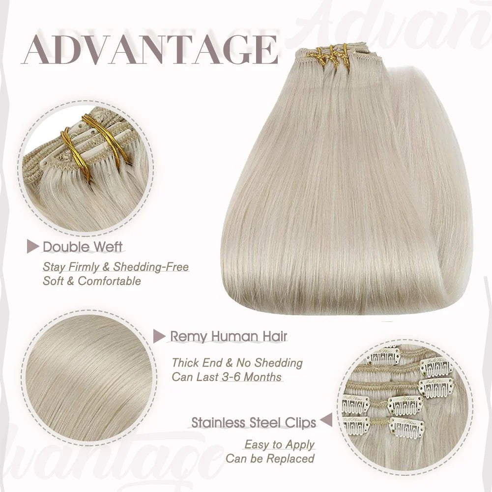 Ice Blonde 100% Remy Human Hair（#1000 ）