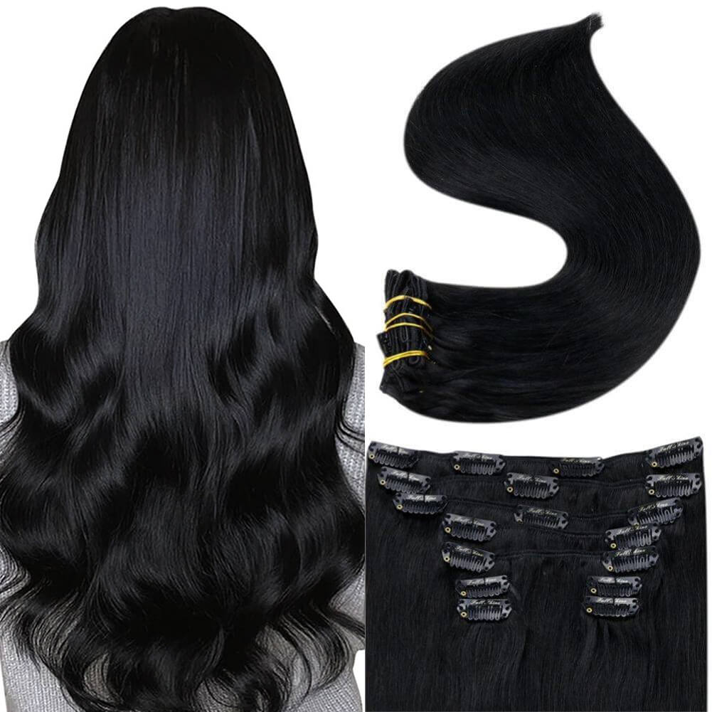 Jet Black 100% Remy Human Hair（#1）