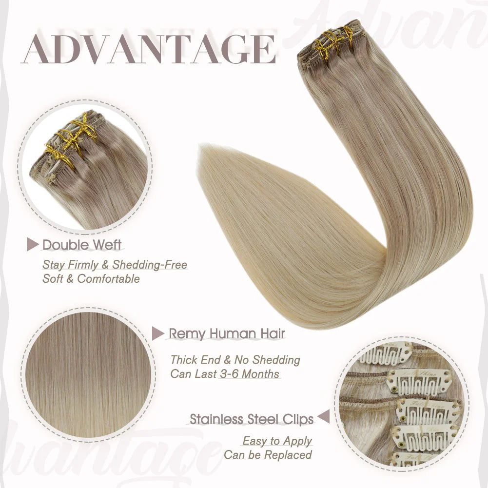 Ash Blonde to Blonde 100% Remy Human Hair（#18 22 60）