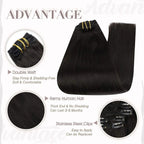 Natural Black 100% Remy Human Hair（#1B）