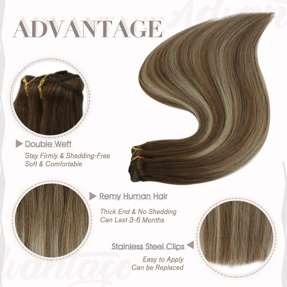 Chestnut Brown Ombre Brown With Blonde 100% Remy Human Hair（#6 60 6 ）