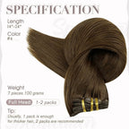 Medium Brown 100% Remy Human Hair（#4）