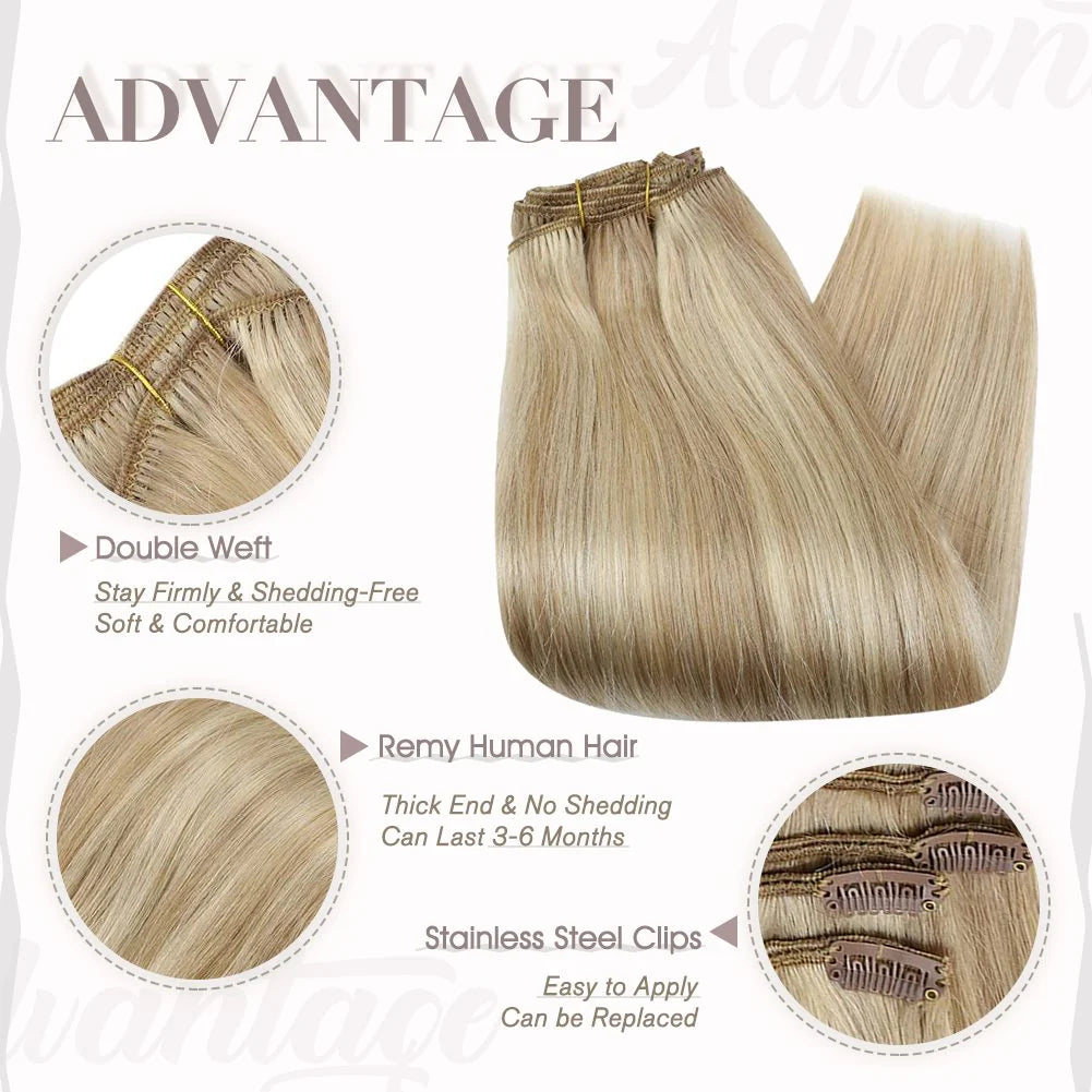 Light Blonde Highlight 100% Remy Human Hair（#16P22）