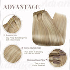 Light Blonde Highlight 100% Remy Human Hair（#16P22）
