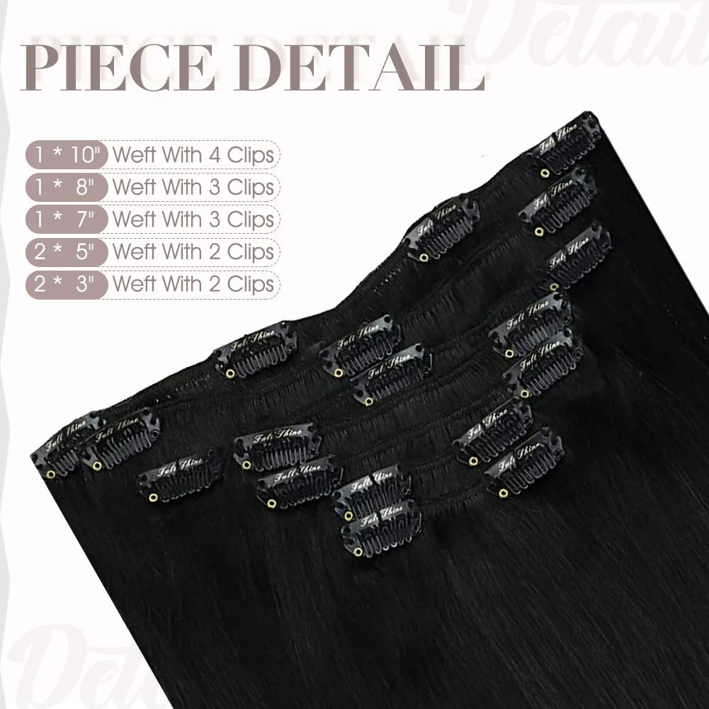 Jet Black 100% Remy Human Hair（#1）