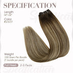 Dark Brown With Low Lights 100% Remy Human Hair（#2 3 27）